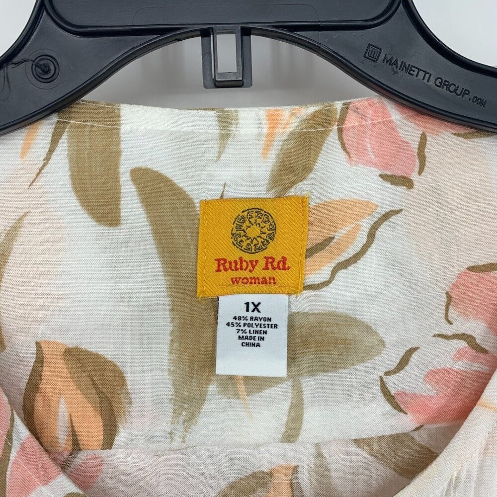 Ruby Rd. Jacket Floral Print Full Zip Front Roll … - image 3